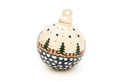 Detail image of Ceramika Artystyczna Rustic Pines Large Christmas Ball — Polish Pottery