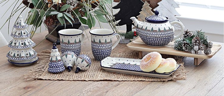 Detail image of Ceramika Artystyczna Rustic Pines Small Serving Piece — Polish Pottery