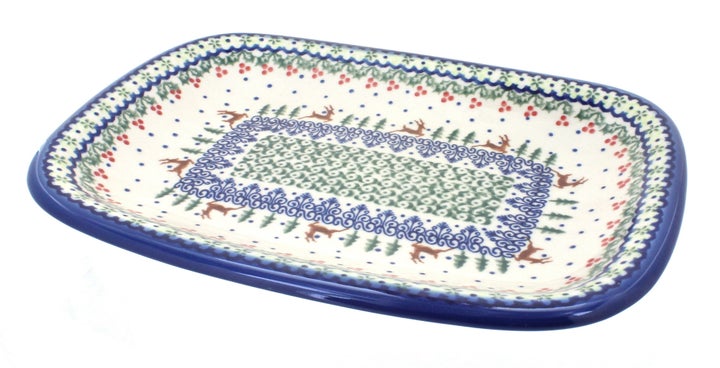 Vena Reindeer Delight Medium Serving Piece — Polish Pottery