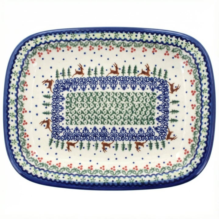Vena Reindeer Delight Medium Serving Piece — Polish Pottery