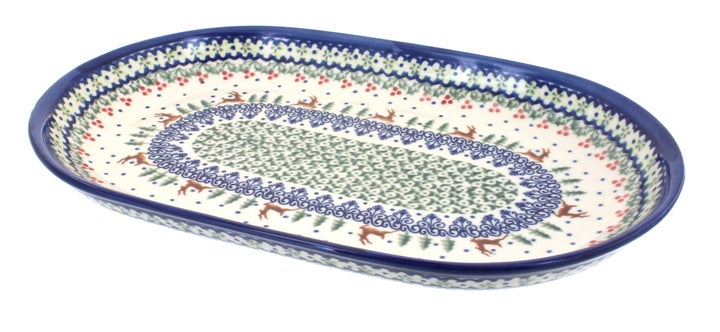 Vena Reindeer Delight Large Serving Piece — Polish Pottery