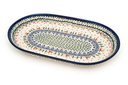 Vena Reindeer Delight Large Serving Piece — Polish Pottery