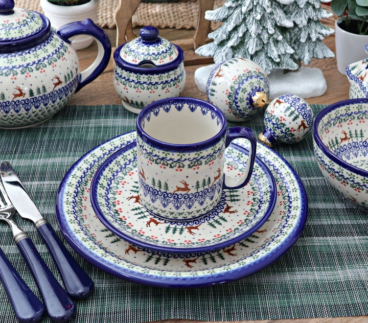 Vena Reindeer Delight Dining Plates & Bowls — Polish Pottery