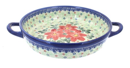 Vena Poinsettia Small Bakeware — Polish Pottery
