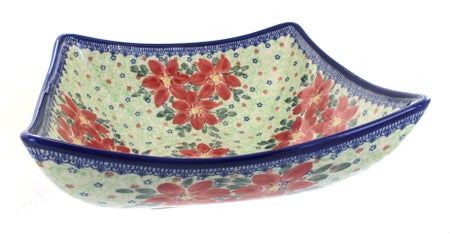 Vena Poinsettia Large Serving Piece — Polish Pottery