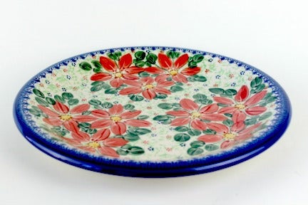 Detail image of Vena Poinsettia Dining Plates & Bowls — Polish Pottery