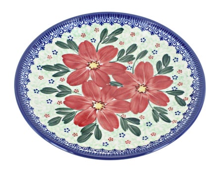 Vena Poinsettia Dining Plates & Bowls — Polish Pottery