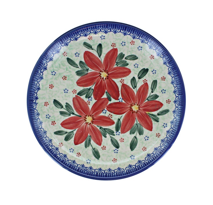 Detail image of Vena Poinsettia Dining Plates & Bowls — Polish Pottery