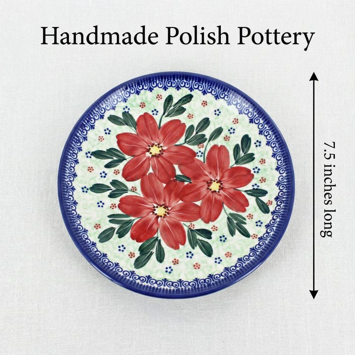 Vena Poinsettia Dining Plates & Bowls — Polish Pottery
