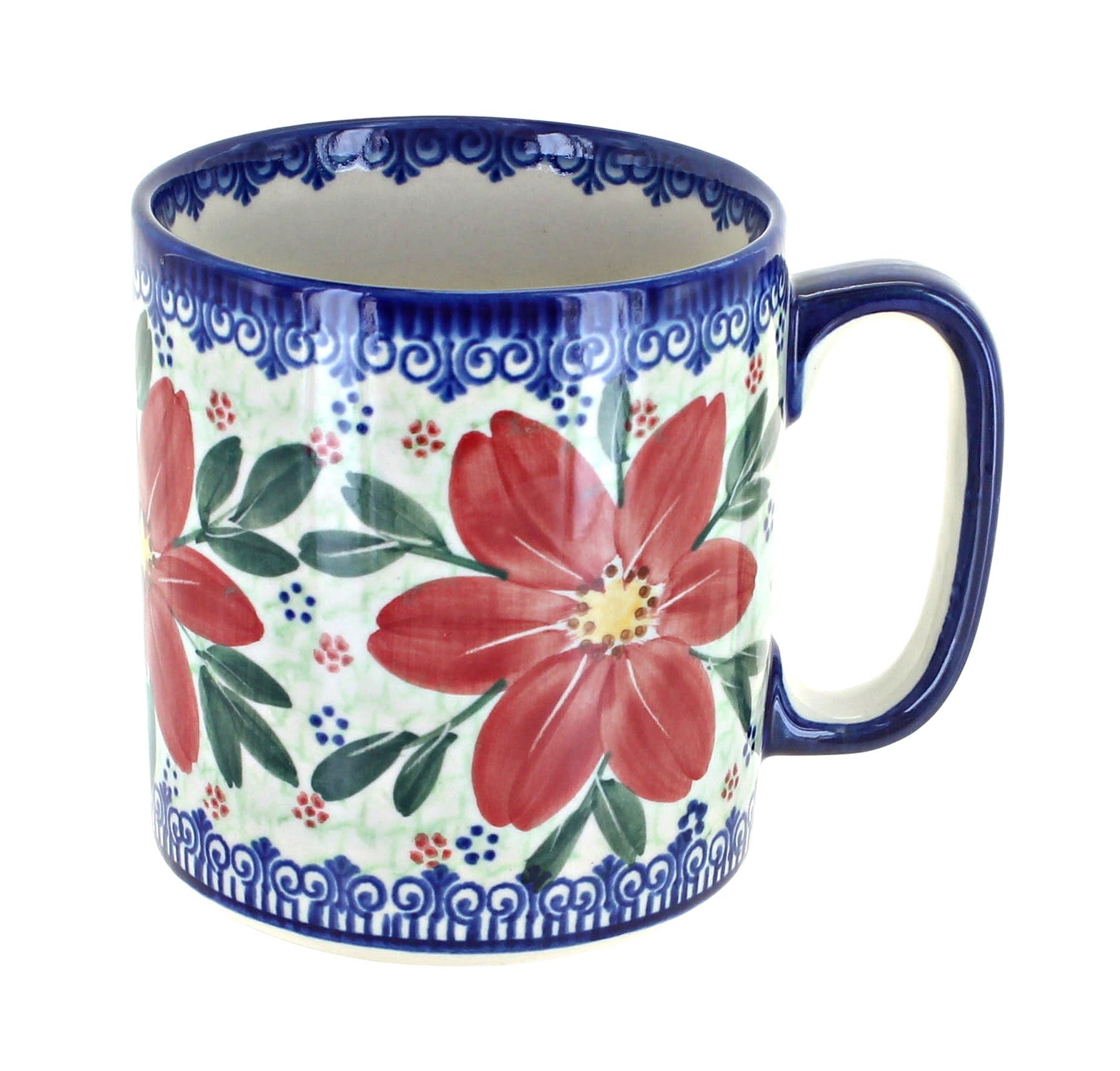 Vena Poinsettia Mug — Polish Pottery