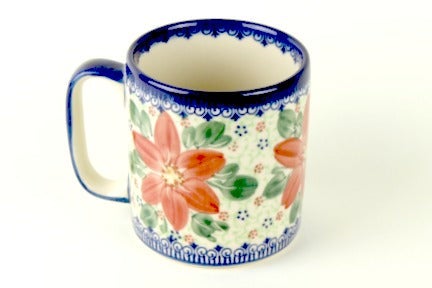Vena Poinsettia Mug — Polish Pottery