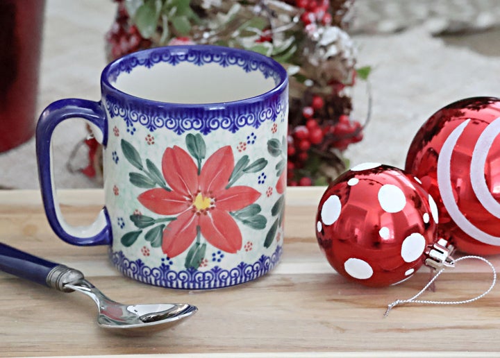 Vena Poinsettia Mug — Polish Pottery