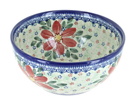 Vena Poinsettia Dining Plates & Bowls — Polish Pottery
