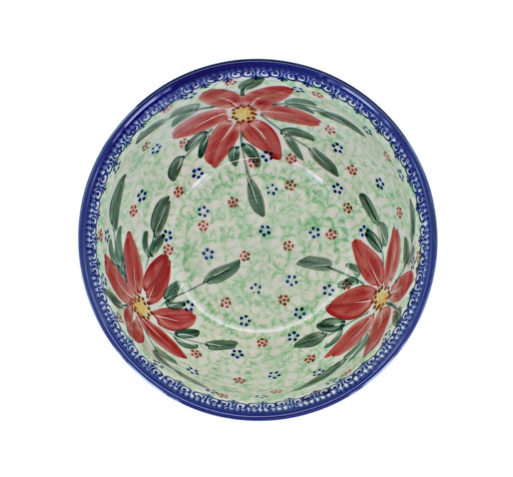 Vena Poinsettia Dining Plates & Bowls — Polish Pottery