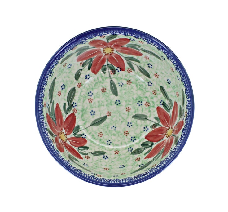 Detail image of Vena Poinsettia Dining Plates & Bowls — Polish Pottery