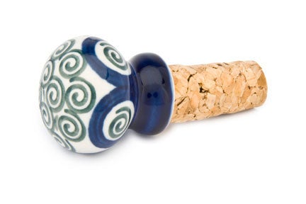 Detail image of Ceramika Artystyczna Peacock Swirl Décor — Polish Pottery