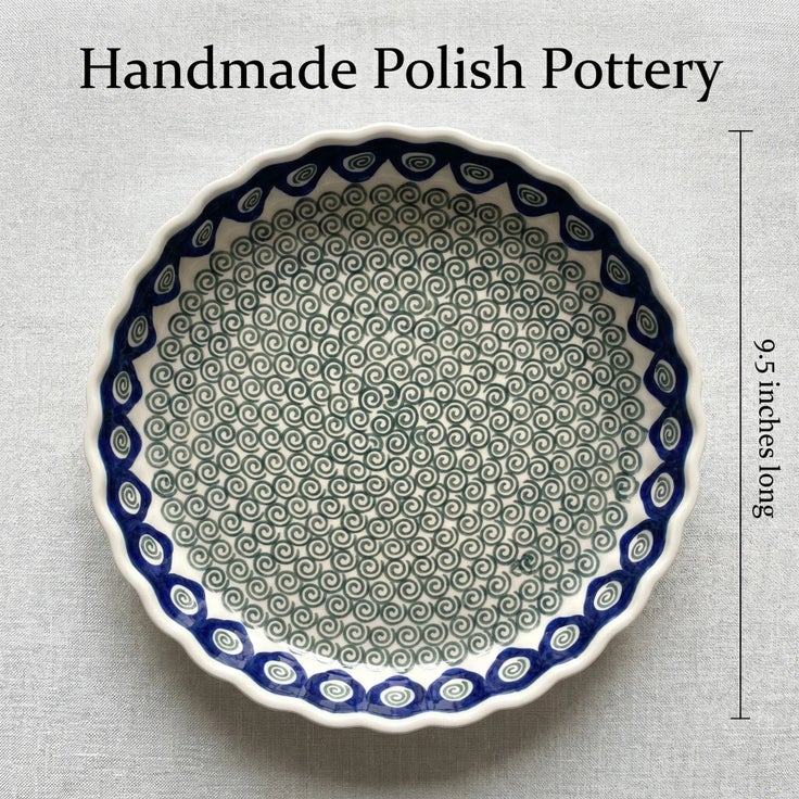 Detail image of Ceramika Artystyczna Peacock Swirl Specialty Bakeware — Polish Pottery