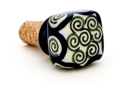 Detail image of Ceramika Artystyczna Peacock Swirl Décor — Polish Pottery