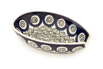 Detail image of Ceramika Artystyczna Peacock Swirl Countertop Accessories — Polish Pottery