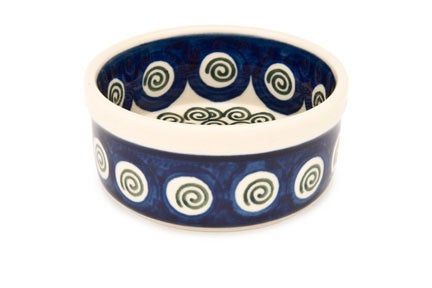 Ceramika Artystyczna Peacock Swirl Small Bakeware — Polish Pottery