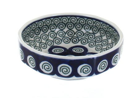 Ceramika Artystyczna Peacock Swirl Petite Bowl/Dish — Polish Pottery