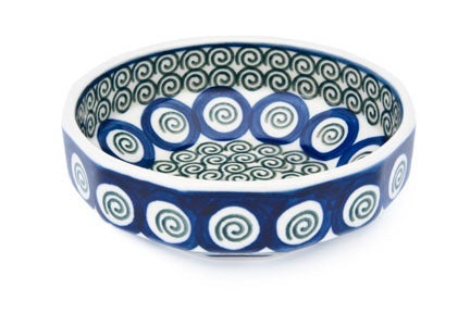 Ceramika Artystyczna Peacock Swirl Petite Bowl/Dish — Polish Pottery