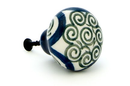 Detail image of Ceramika Artystyczna Peacock Swirl Décor — Polish Pottery