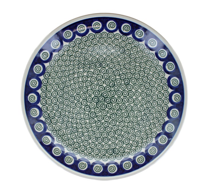 Detail image of Ceramika Artystyczna Peacock Swirl Dining Plates & Bowls — Polish Pottery