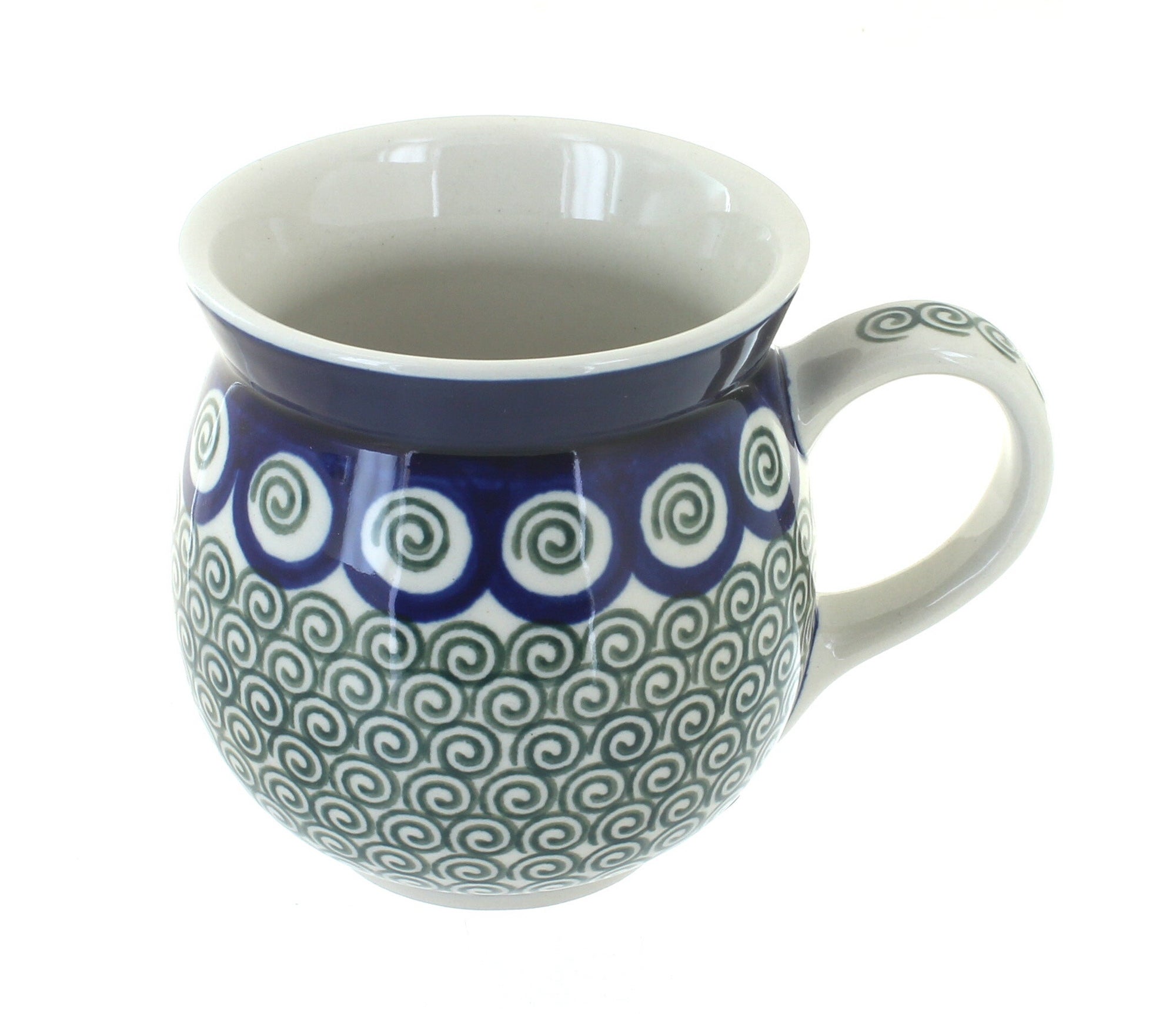 Ceramika Artystyczna Peacock Swirl Mug — Polish Pottery