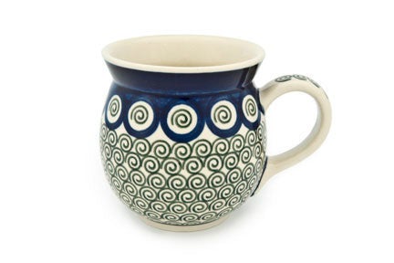 Detail image of Ceramika Artystyczna Peacock Swirl Mug — Polish Pottery