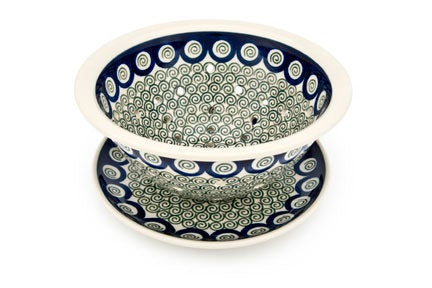 Detail image of Ceramika Artystyczna Peacock Swirl Countertop Accessories — Polish Pottery