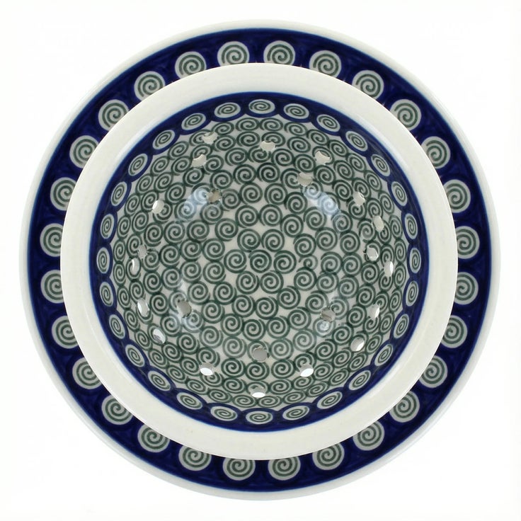 Detail image of Ceramika Artystyczna Peacock Swirl Countertop Accessories — Polish Pottery