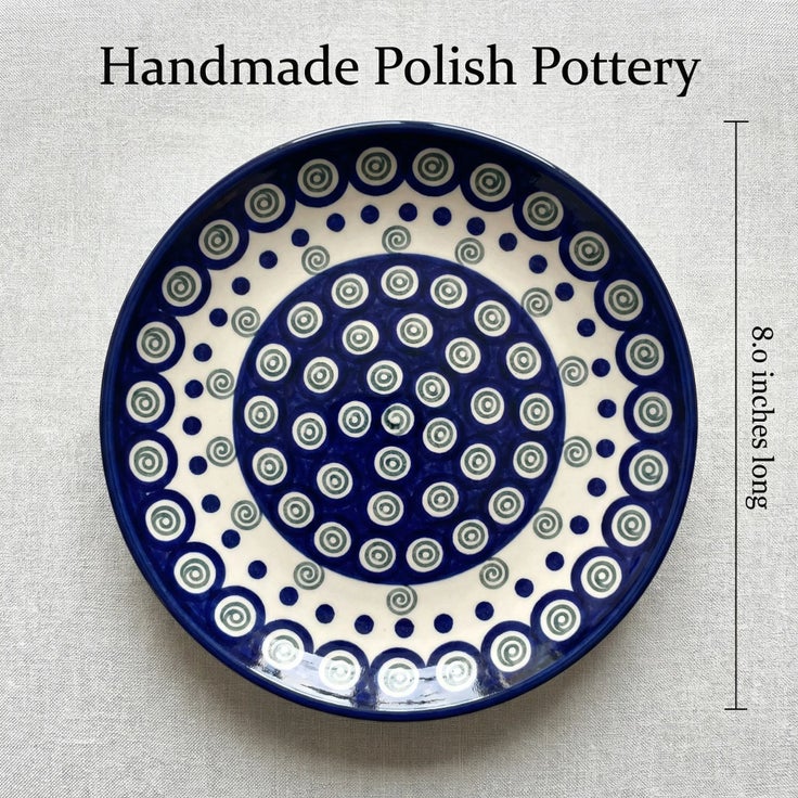 Detail image of Ceramika Artystyczna Peacock Swirl Countertop Accessories — Polish Pottery