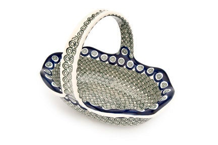 Detail image of Ceramika Artystyczna Peacock Swirl Décor — Polish Pottery