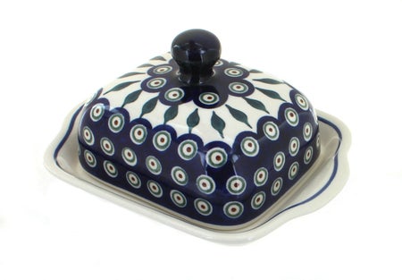 Zaklady Peacock Butter Dish — Polish Pottery