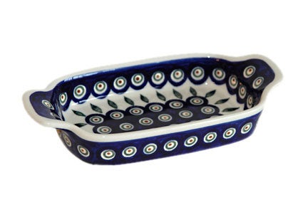 Detail image of Zaklady Peacock Small Serving Piece — Polish Pottery