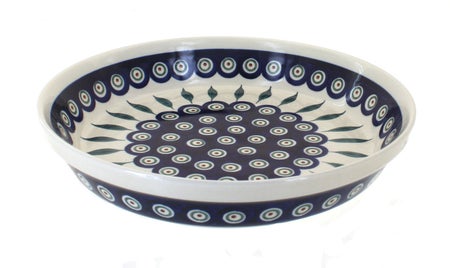 Zaklady Peacock Pie Plate — Polish Pottery