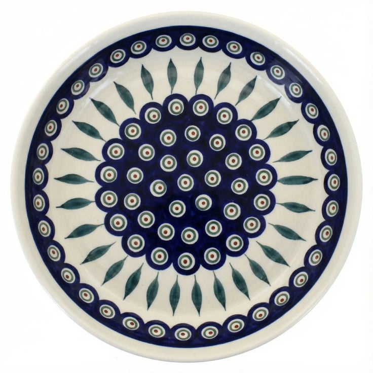 Detail image of Zaklady Peacock Pie Plate — Polish Pottery