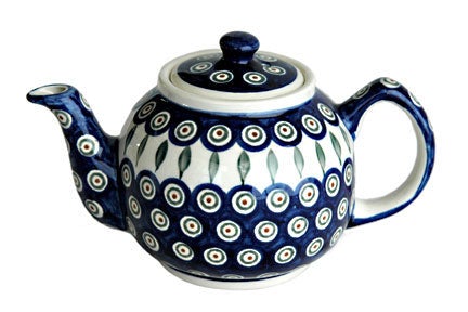 Detail image of Zaklady Peacock Teapot — Polish Pottery