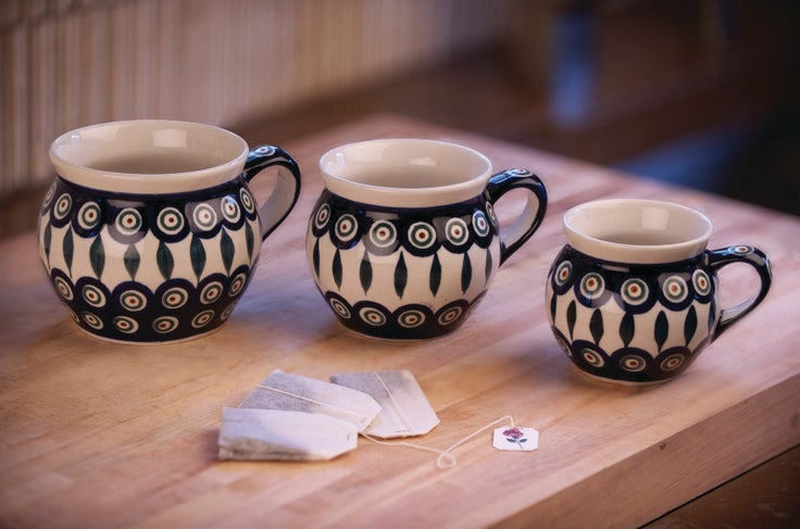 Detail image of Zaklady Peacock Mug — Polish Pottery