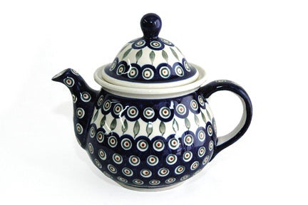 Detail image of Zaklady Peacock Teapot — Polish Pottery