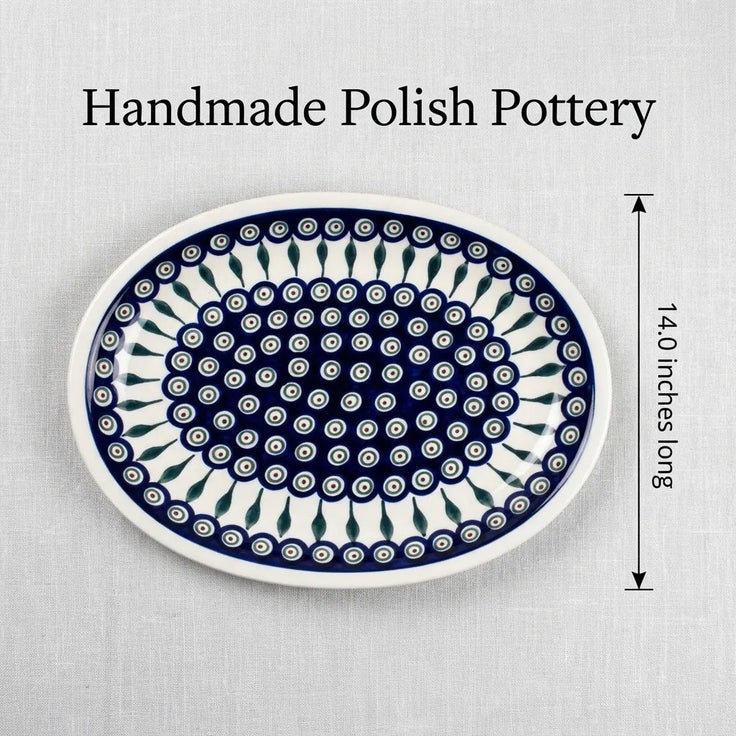 Detail image of Zaklady Peacock Large Serving Piece — Polish Pottery