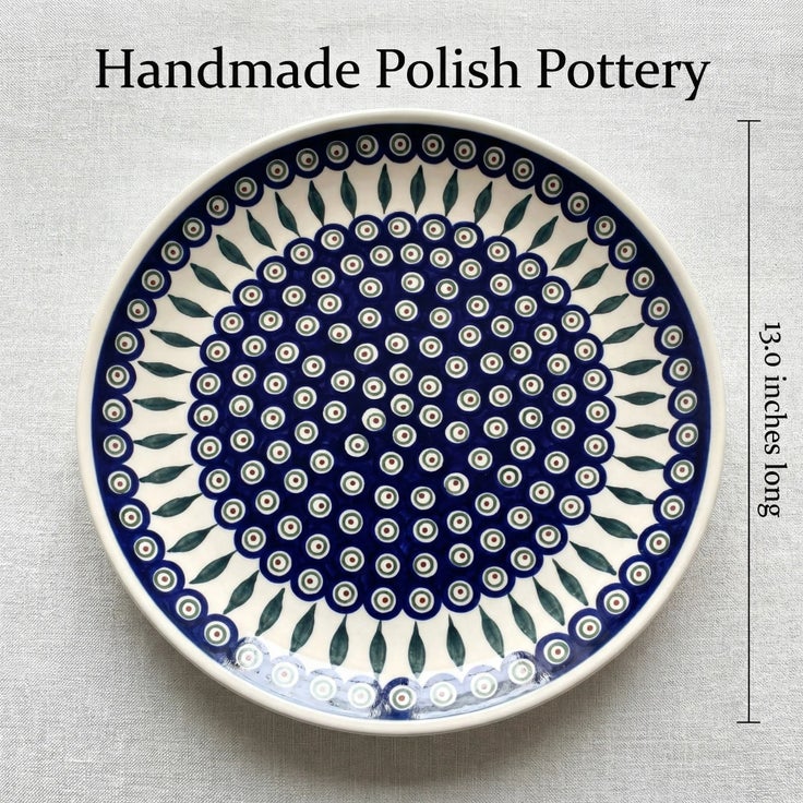 Detail image of Zaklady Peacock Large Serving Piece — Polish Pottery