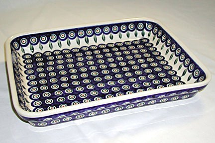 Detail image of Zaklady Peacock Large Bakeware — Polish Pottery