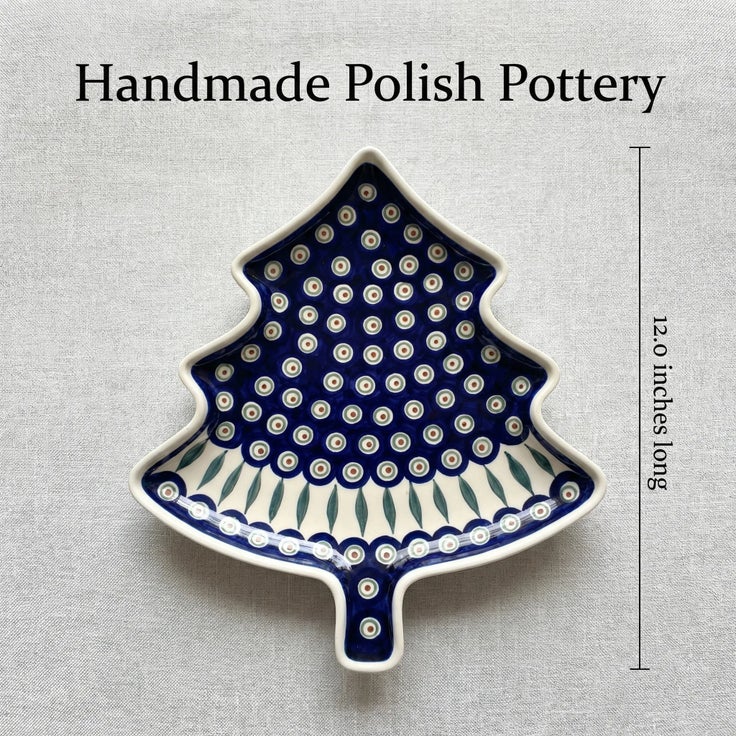 Detail image of Zaklady Peacock Medium Serving Piece — Polish Pottery