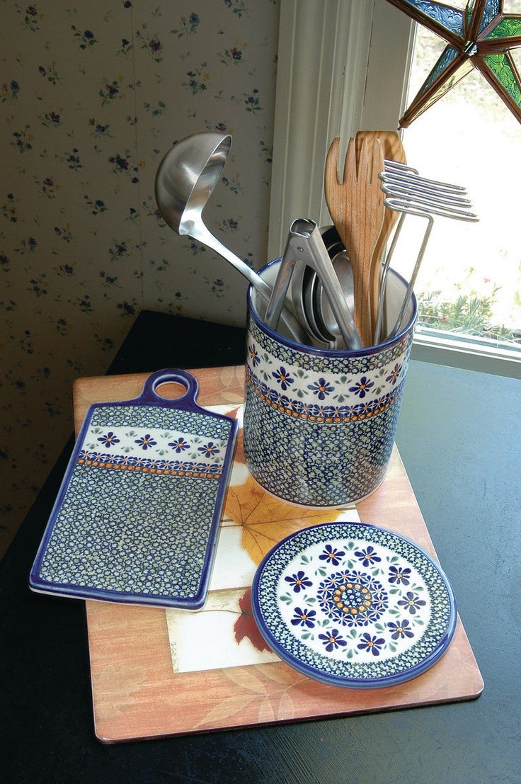 Detail image of Zaklady Mosaic Flower Countertop Accessories — Polish Pottery