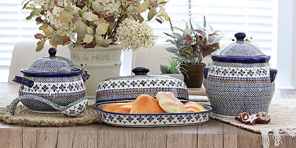 Zaklady Mosaic Flower Dining Accessories — Polish Pottery