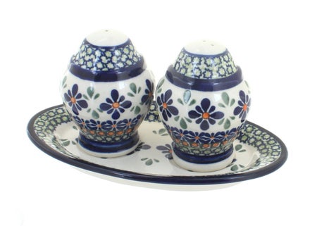 Zaklady Mosaic Flower Salt & Pepper Shaker — Polish Pottery