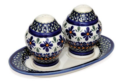 Zaklady Mosaic Flower Salt & Pepper Shaker — Polish Pottery