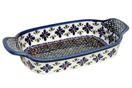 Detail image of Zaklady Mosaic Flower Small Serving Piece — Polish Pottery